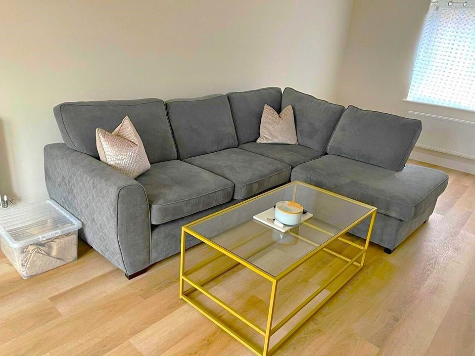 Luxury Graphite Grey L-Shape Corner Sofa