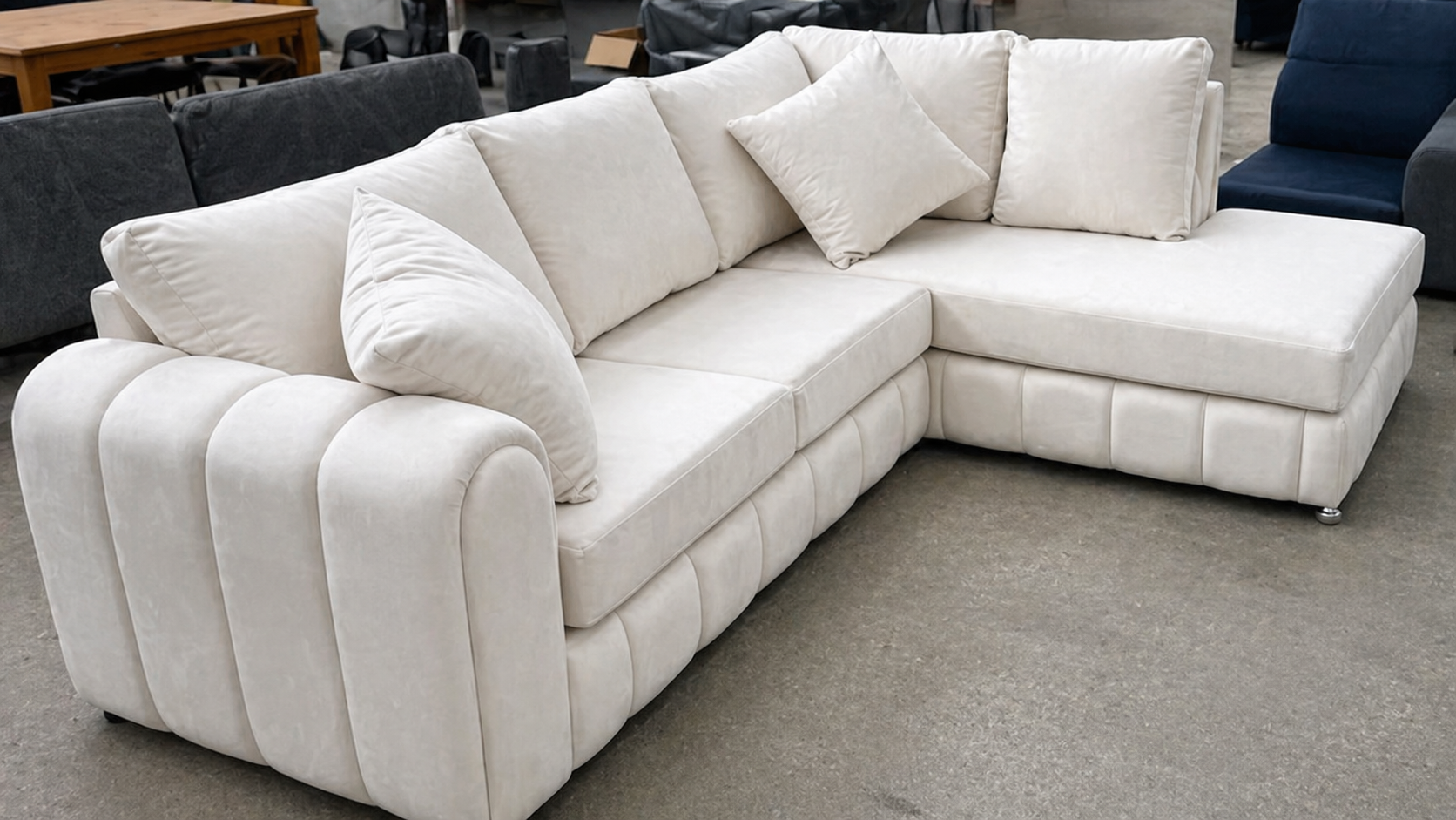 The Cloud Luxe | Bespoke Fluted Corner Sofa